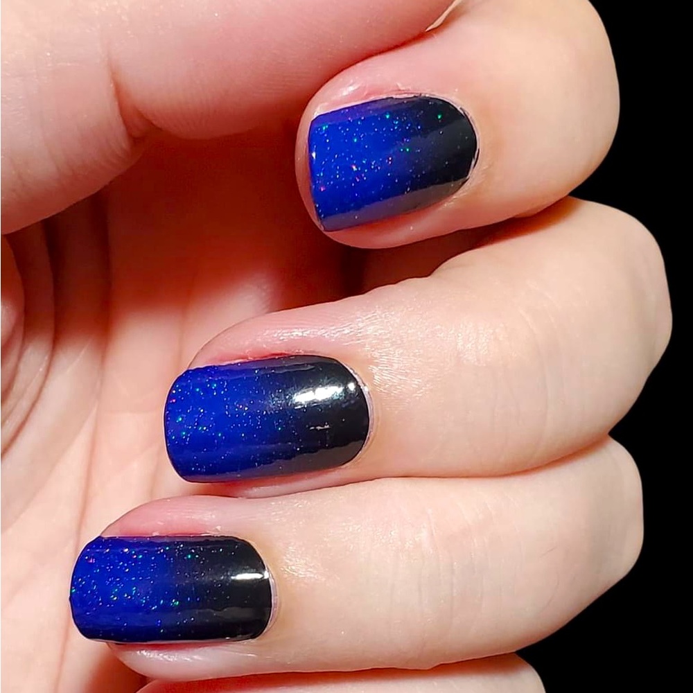 Color Street “Midnight Shift” glitter design Dry Nail Polish Halloween Retired
